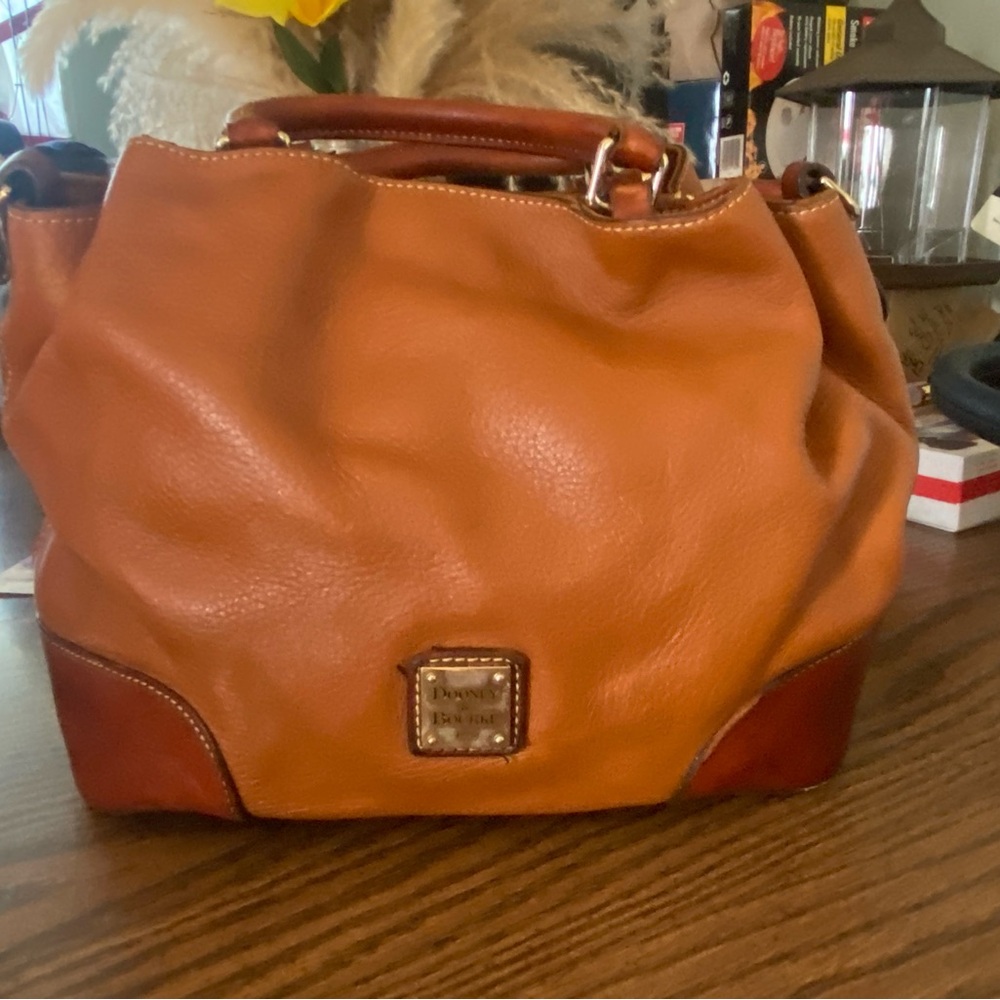 Dooney & Bourke Tan Shoulder Bag with Polished Finish